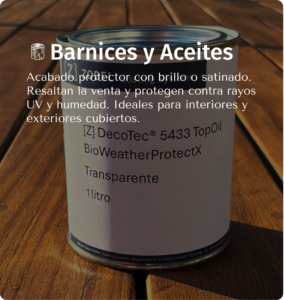 aceites y barnices para madera