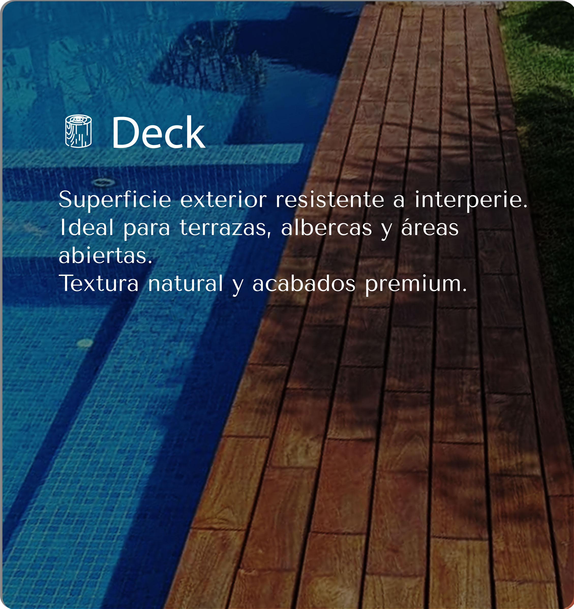 deck de madera natural de teca premium