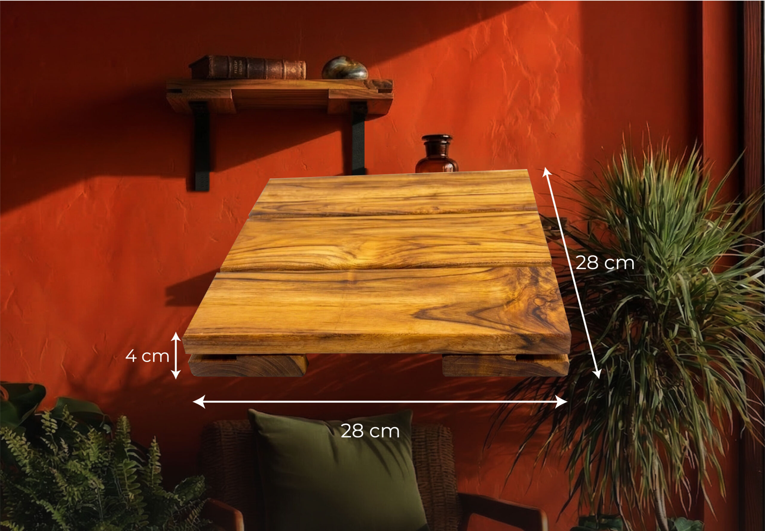 medidas de repisa de madera pequeña