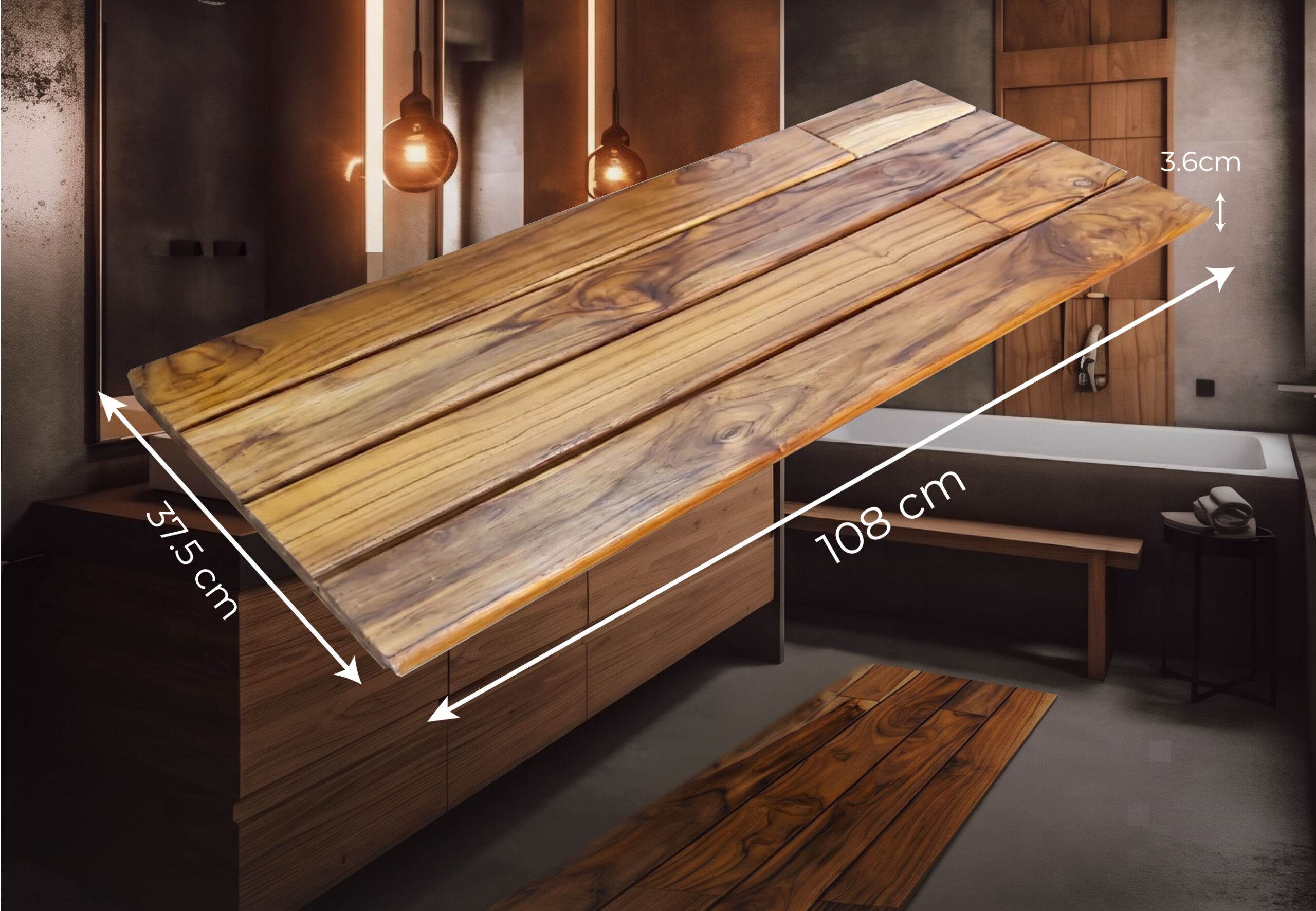 medidas de tapete de madera rectangular